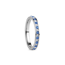 Load image into Gallery viewer, Bering Ring | Polished Silver and Blue Swarovski | 571-19-X1 | Inner Ring
