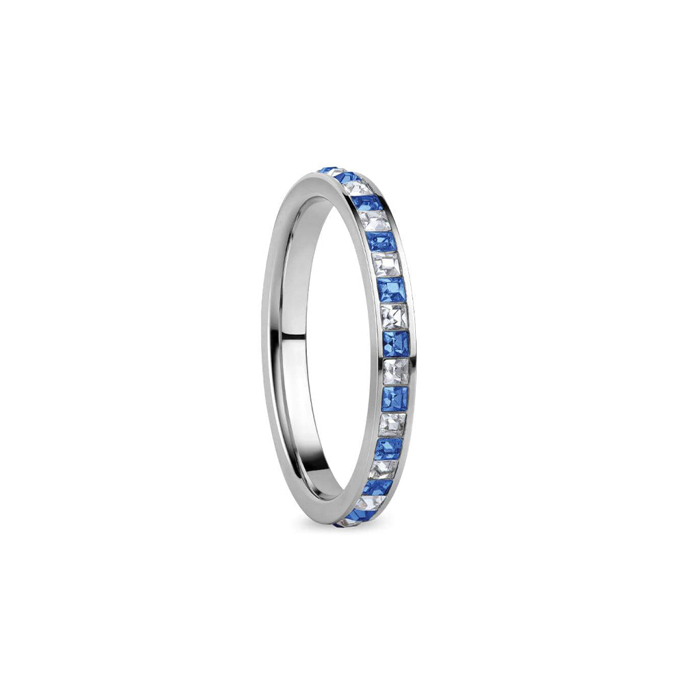 Bering Ring | Polished Silver and Blue Swarovski | 571-19-X1 | Inner Ring