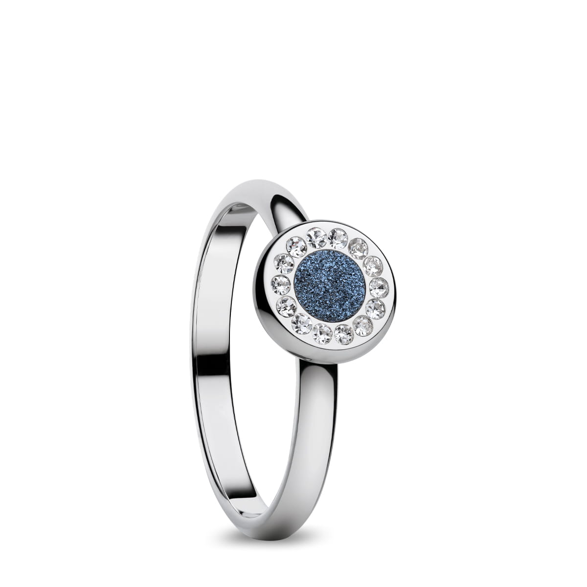 BERING Ring | Arctic Symphony | Polished Silver & Blue Ring | 577-17-X1