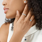 BERING Ring | Arctic Symphony | Polished Silver & Blue Ring | 577-17-X1