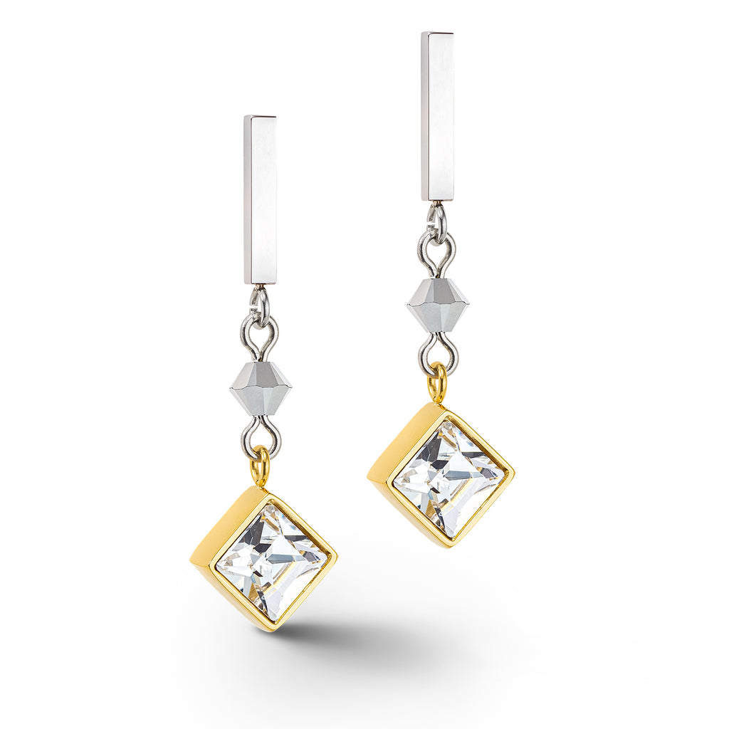 Brilliant Square Precious Earrings Multicolour Romantic Pastel