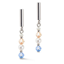 Load image into Gallery viewer, Princess Pearls Earrings Silver Light Blue
