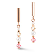 Load image into Gallery viewer, Princess Pearls Earrings Rose gold Light rose
