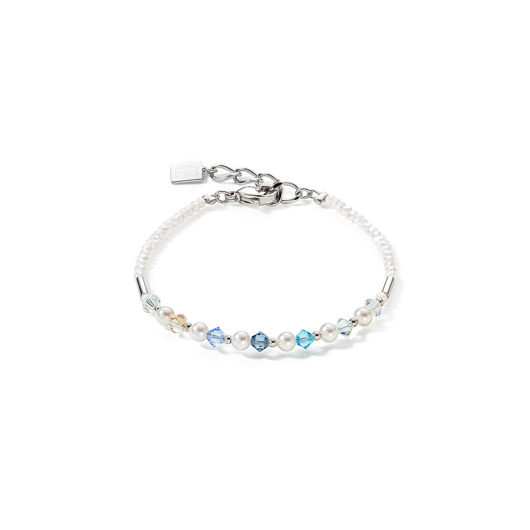 Princess Pearls Bracelet Silver Light Blue
