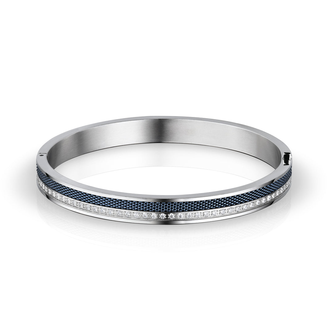 Bering Bangle Blue and Stainless Steel