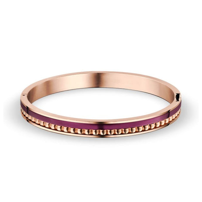 BERING Bangle Purple and Rose Gold Stainless Steel