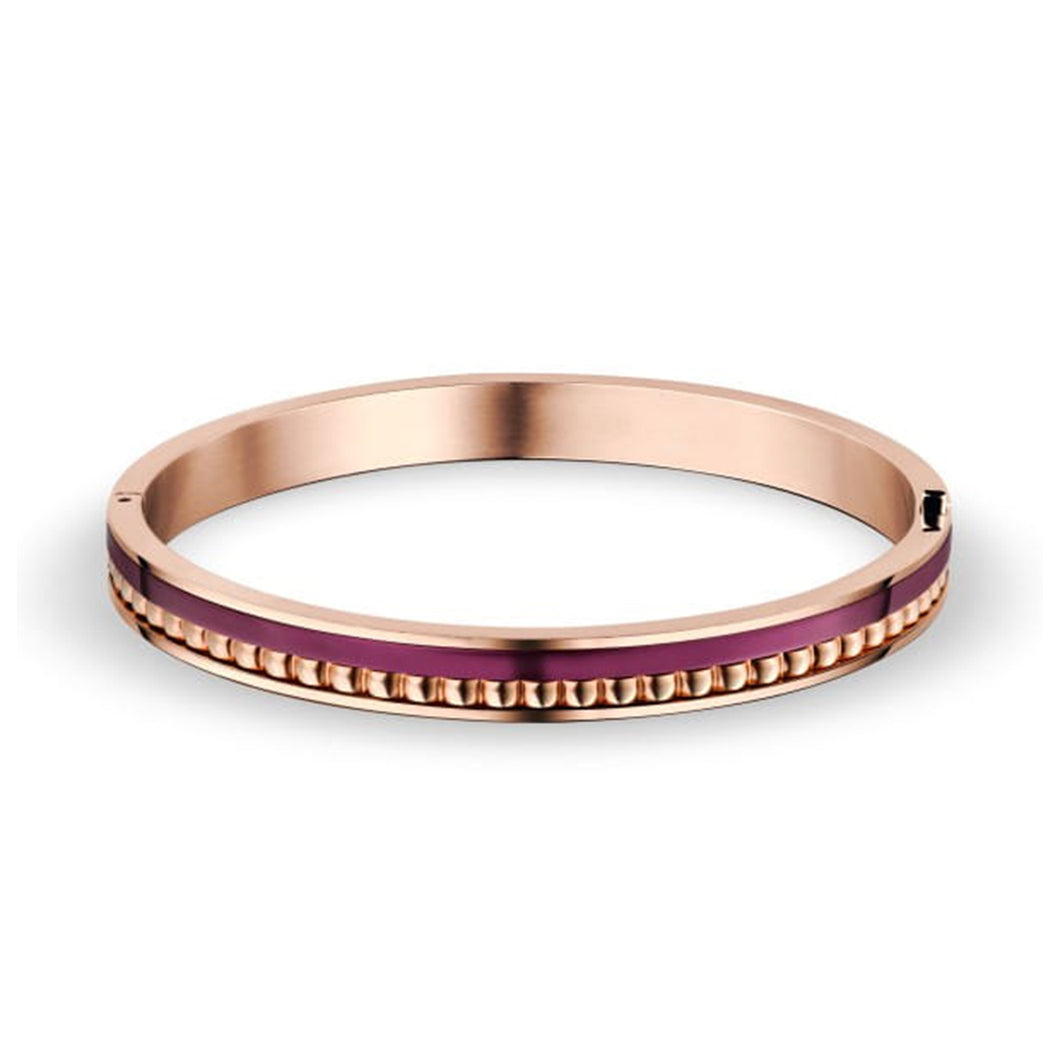 Bering Bangle Purple and Rose Gold Stainless Steel