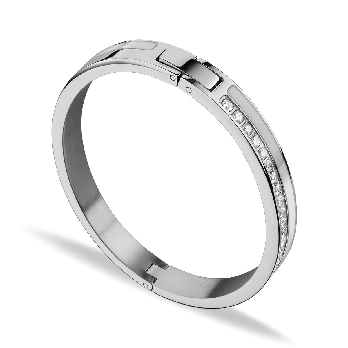 BERING Bangle White and Stainless Steel
