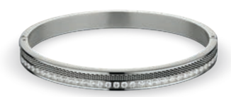 Bering Slim Bangle Silver and Stainless Steel