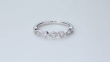 Load and play video in Gallery viewer, Platinum Vintage Style Diamond Half Eternity Band
