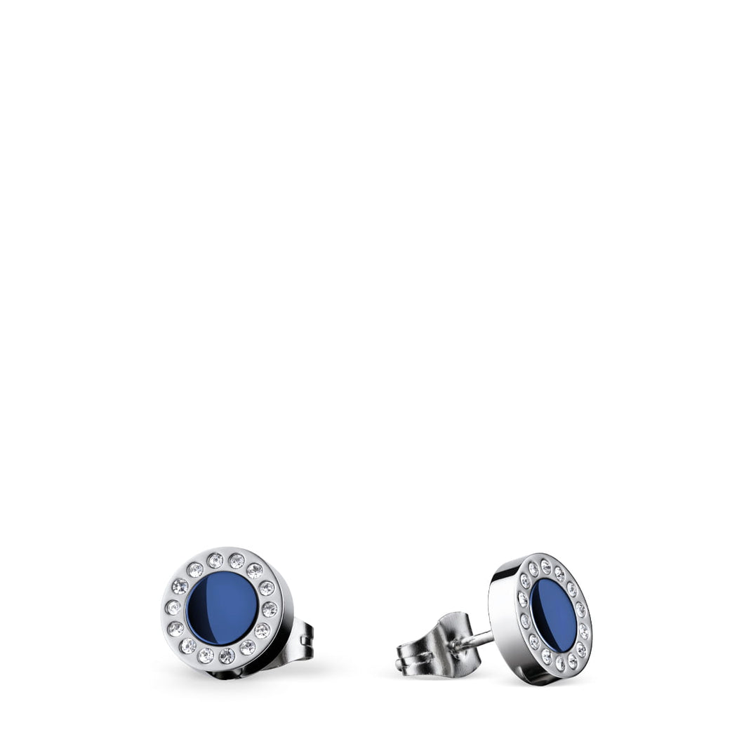 Bering Earrings | Polished Silver and Blue | 707-170-05