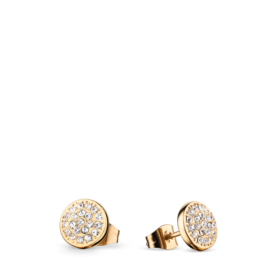 Bering Earrings | Polished Gold with Swarovski | 708-27-05