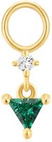 Gold Sparkle Drop Green Earring Charm