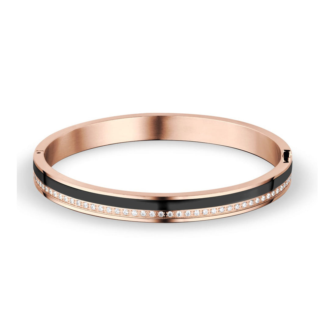 Bering Bangle Black and Rose Gold Stainless Steel
