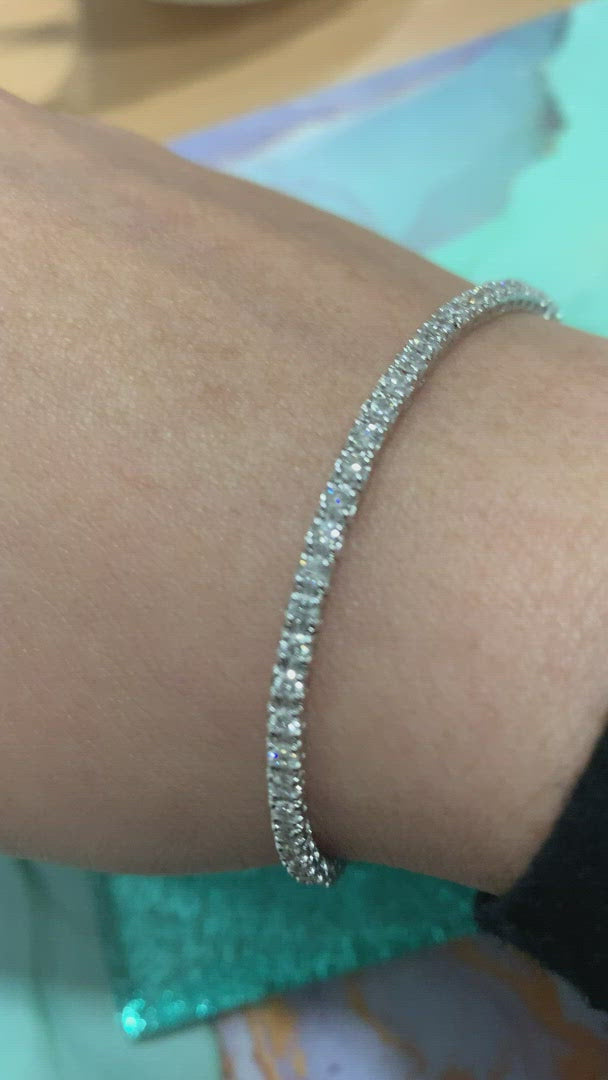 18ct White Gold 3ct Diamond Tennis Bracelet