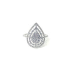 9ct White Gold Diamond Teardrop Ring