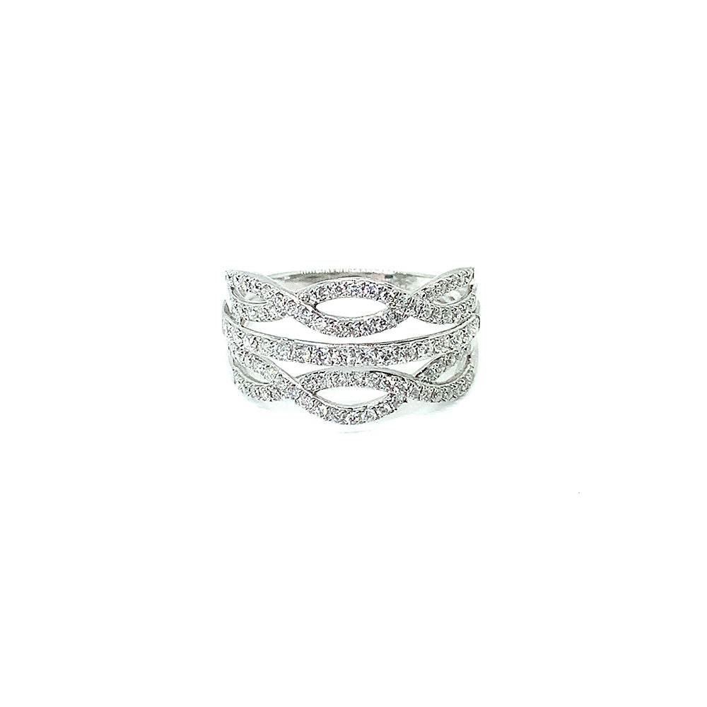 9ct White Gold Double Twist Ring