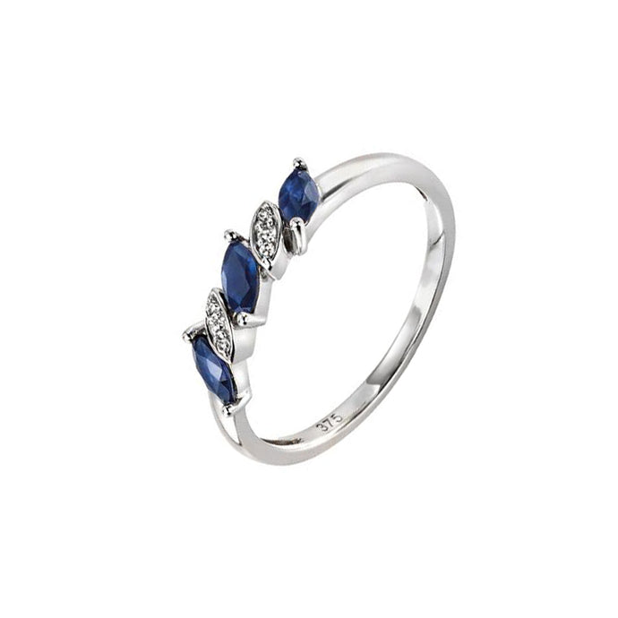 9ct White Gold Sapphire and Diamond Ring