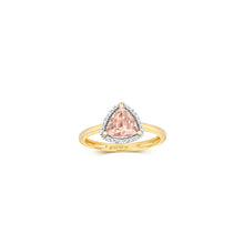 Load image into Gallery viewer, 9ct Yellow Gold Trillion Morganite &amp; Diamond Ring
