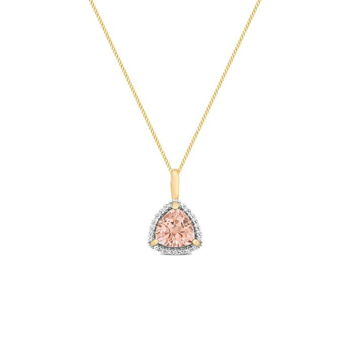 9ct Yellow Gold Trillion Morganite Pendant