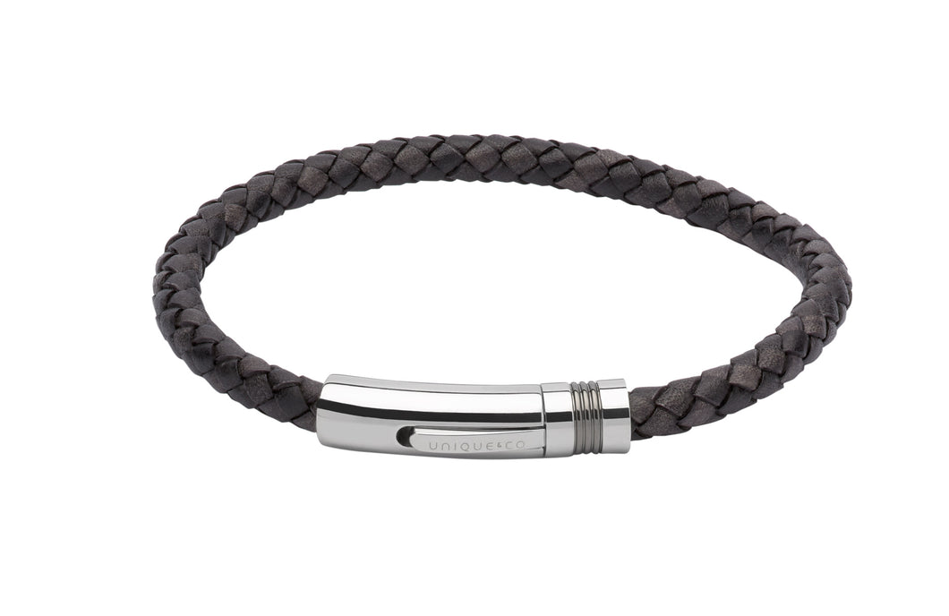 Antique Black Leather Bracelet B345ABL