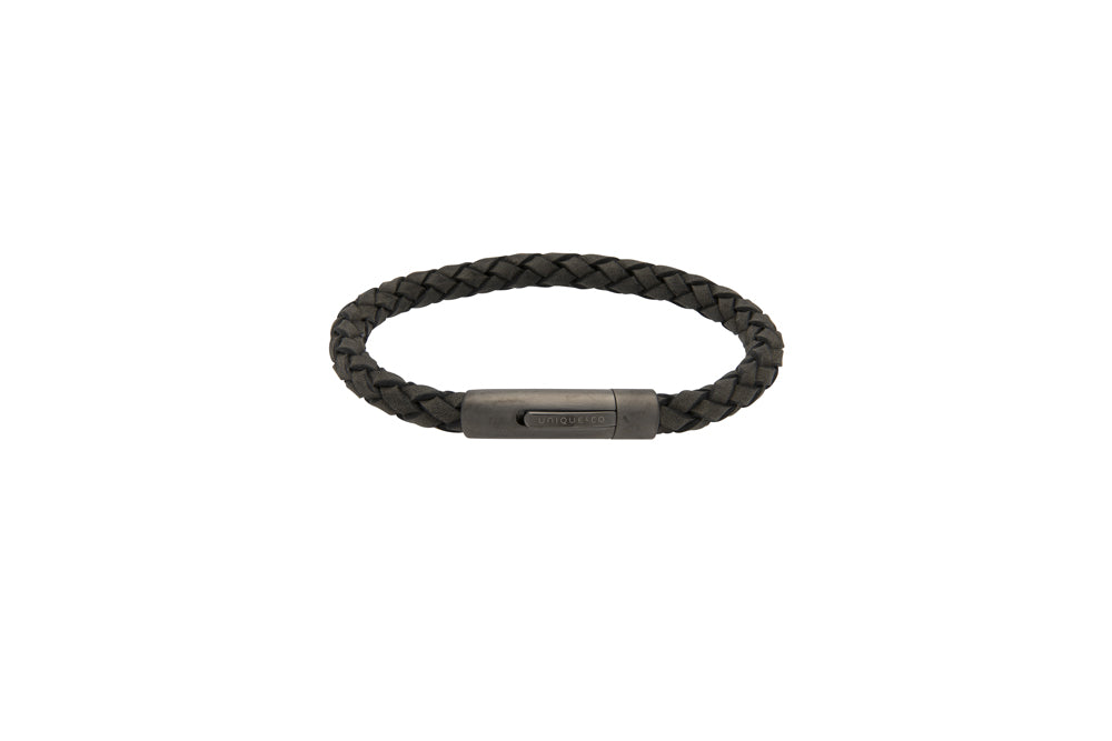 Antique Black Leather Bracelet B425ABL