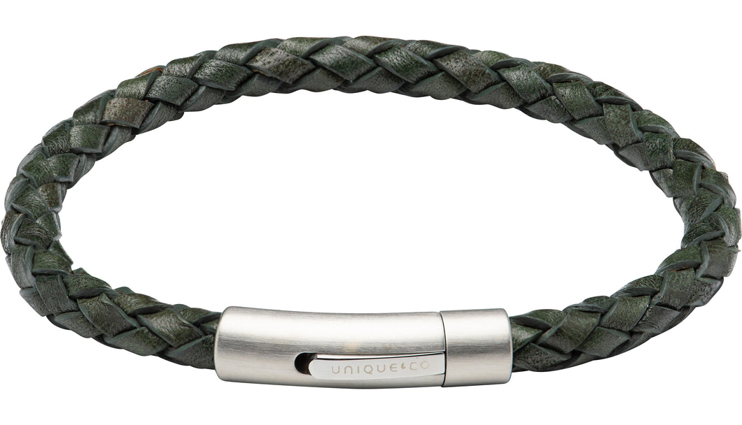 Dark Green Leather Bracelet B473DG