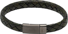 Load image into Gallery viewer, Dark Green Leather Bracelet with Gunmetal Clasp B477DG
