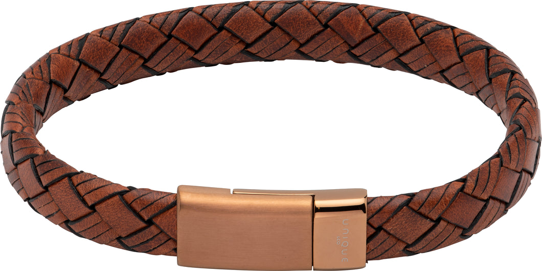 Lido Cognac Leather Bracelet with Brown Clasp B477LC