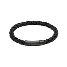 Load image into Gallery viewer, Black Leather Bracelet with Matte Black Clasp B493BL

