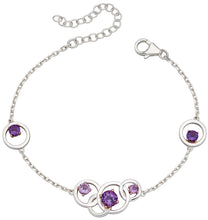 Load image into Gallery viewer, Silver and Amethyst Bracelet
