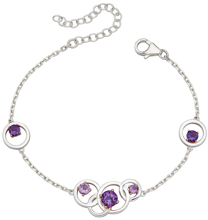 Silver and Amethyst Bracelet