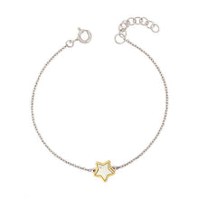 Load image into Gallery viewer, Silver Star Bracelet With Yellow Gold Plated Detail And Diamond B5371
