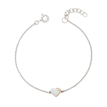 Load image into Gallery viewer, Silver Heart Bracelet With Rose Gold Plated Detail And Diamond B5372
