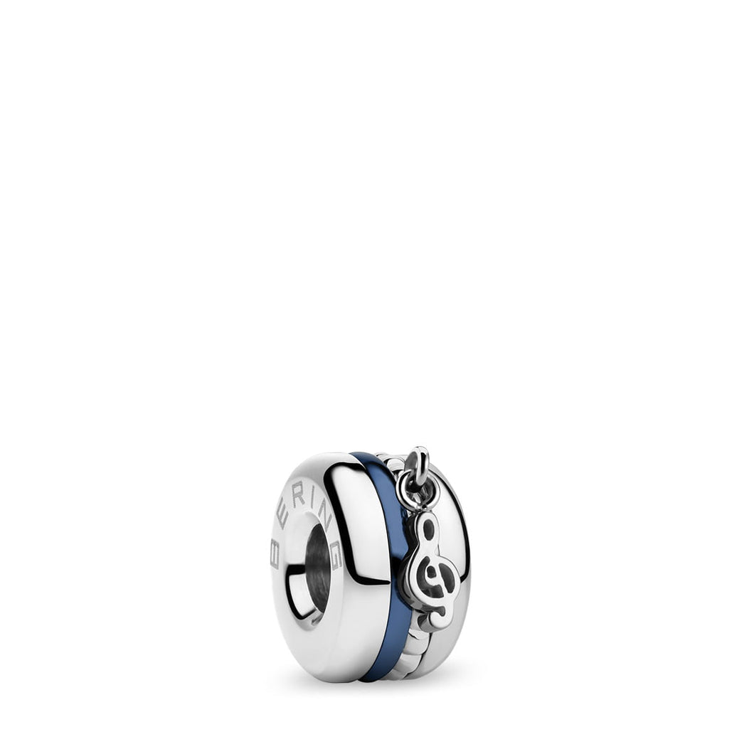 Bering Charm BeMy-5 Blue Double Clef Charm