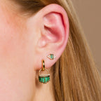Audrey Stud Earrings with Green Stones