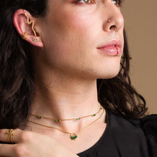 Load image into Gallery viewer, Gold Green Cleopatra Snake Chain Necklace
