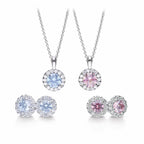 Pink Round Cluster Earrings E5775