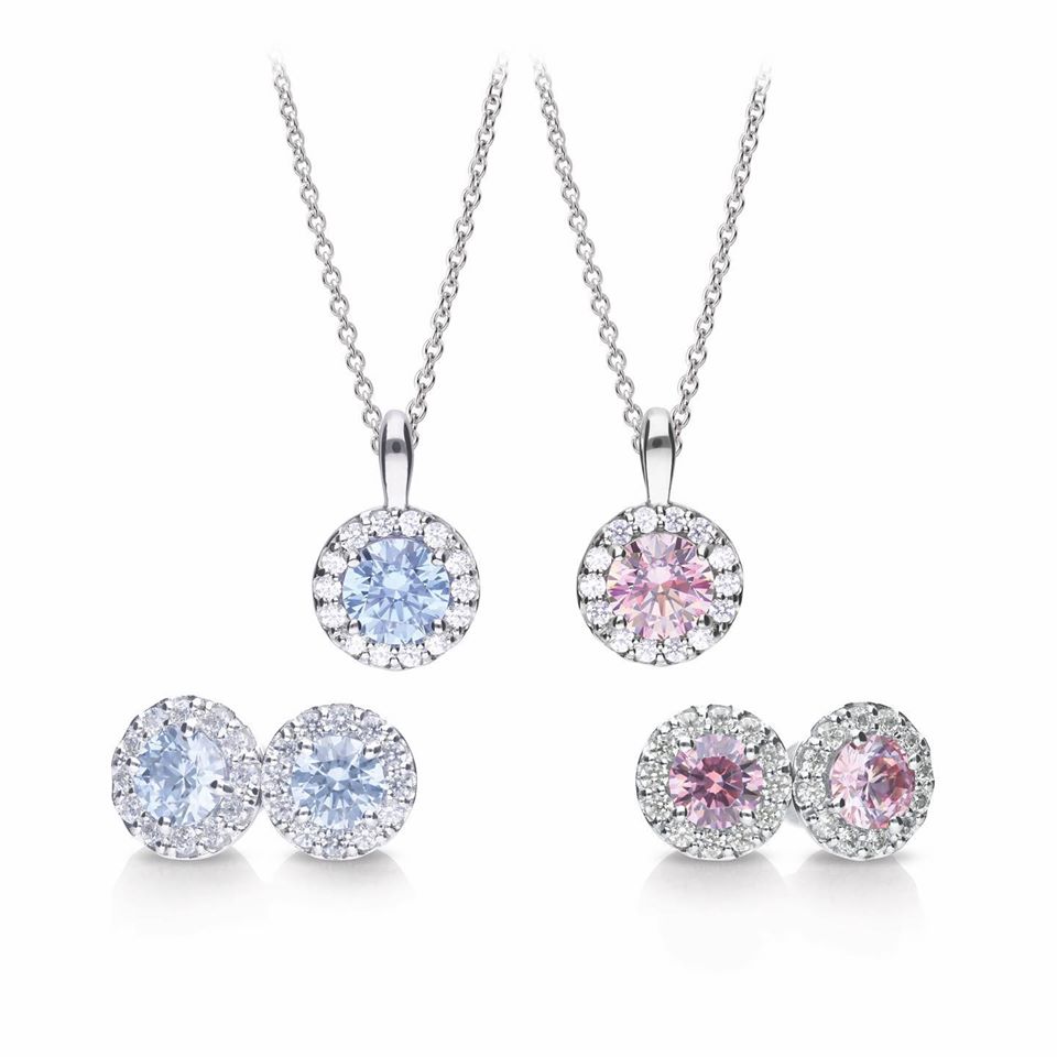 Pink Round Cluster Earrings E5775