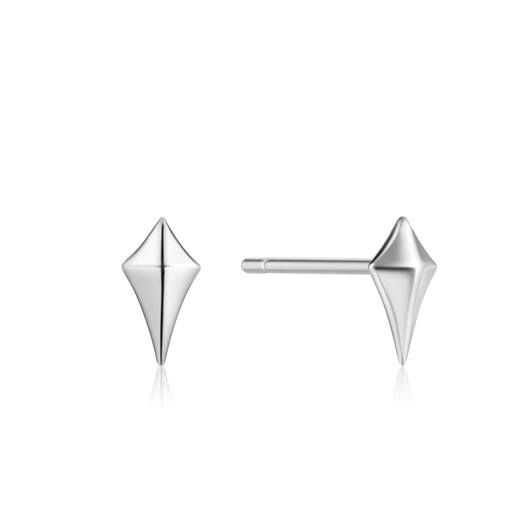 Silver Diamond Shape Stud Earrings E023-23H