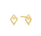 Gold Spike Diamond Stud E025-08G