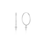Silver Key Hoop Earrings E032-02H