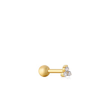 Load image into Gallery viewer, Gold Trio Sparkle Barbell Single Earring E035-08G
