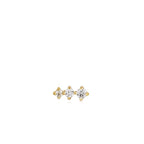 Gold Sparkle Crawler Barbell Single Earring E035-09G