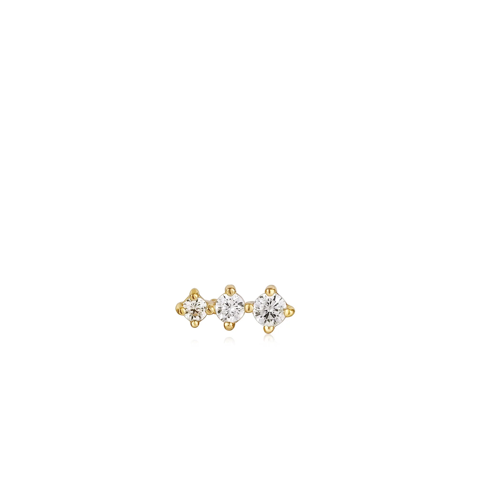 Gold Sparkle Crawler Barbell Single Earring E035-09G