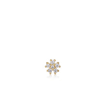 Load image into Gallery viewer, Gold Sparkle Flower Barbell Single Earring E035-10G
