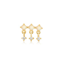 Load image into Gallery viewer, Gold Kyoto Opal Drop Sparkle Barbell Single Earring E047-04G

