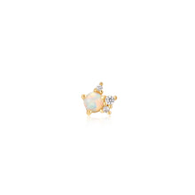 Load image into Gallery viewer, Gold Kyoto Opal Sparkle Crown Barbell Single Earring E047-05G
