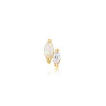 Load image into Gallery viewer, Gold Kyoto Opal and Sparkle Marquise Barbell Single Earring E047-07G
