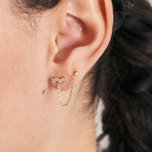 Load image into Gallery viewer, Gold Celestial Drop Chain Barbell Single Earring E047-10G
